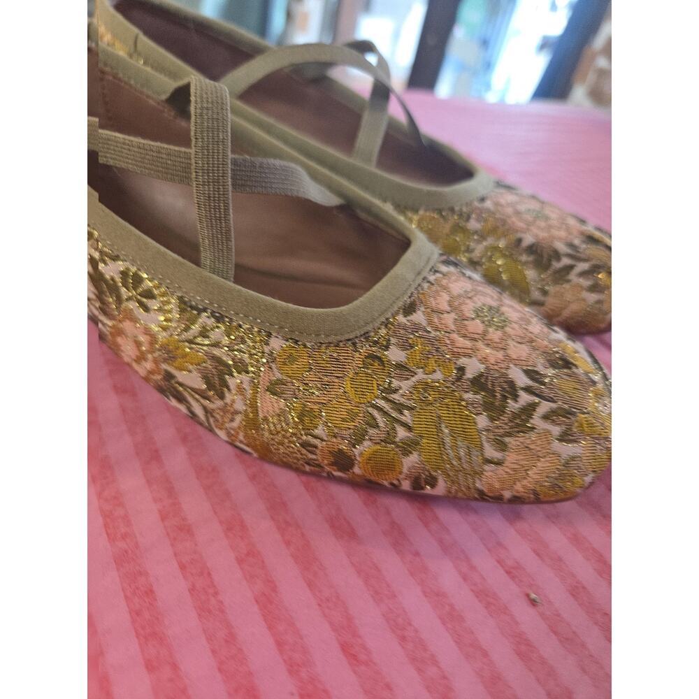 Copper Key Jacquard Flats Ballet Size 7 Tapestry Designed Angelena Lima - Picture 6 of 14